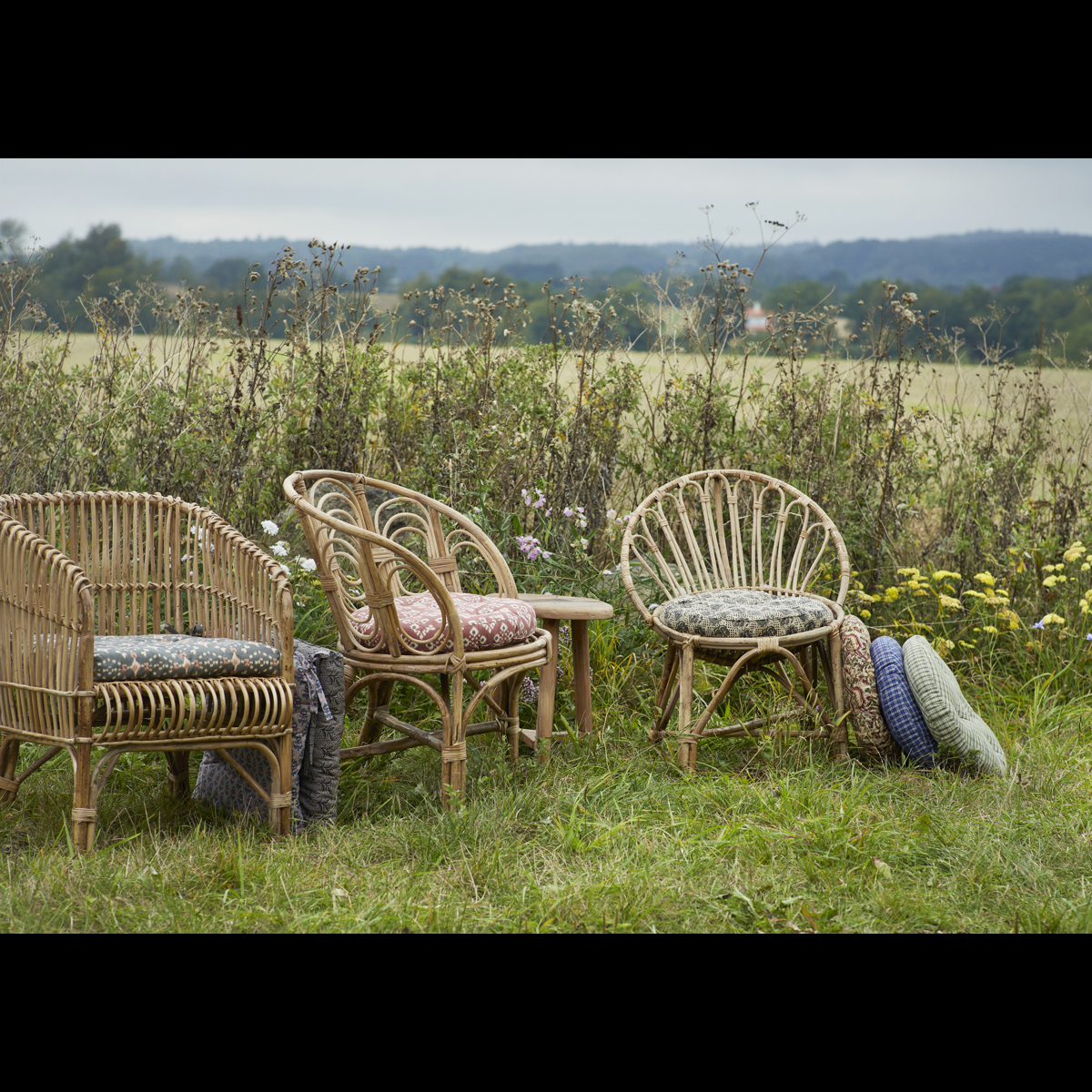 Printed cotton chair pad