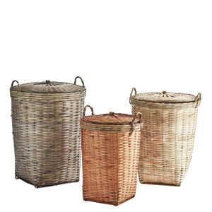 Bamboo laundry baskets w/ lid