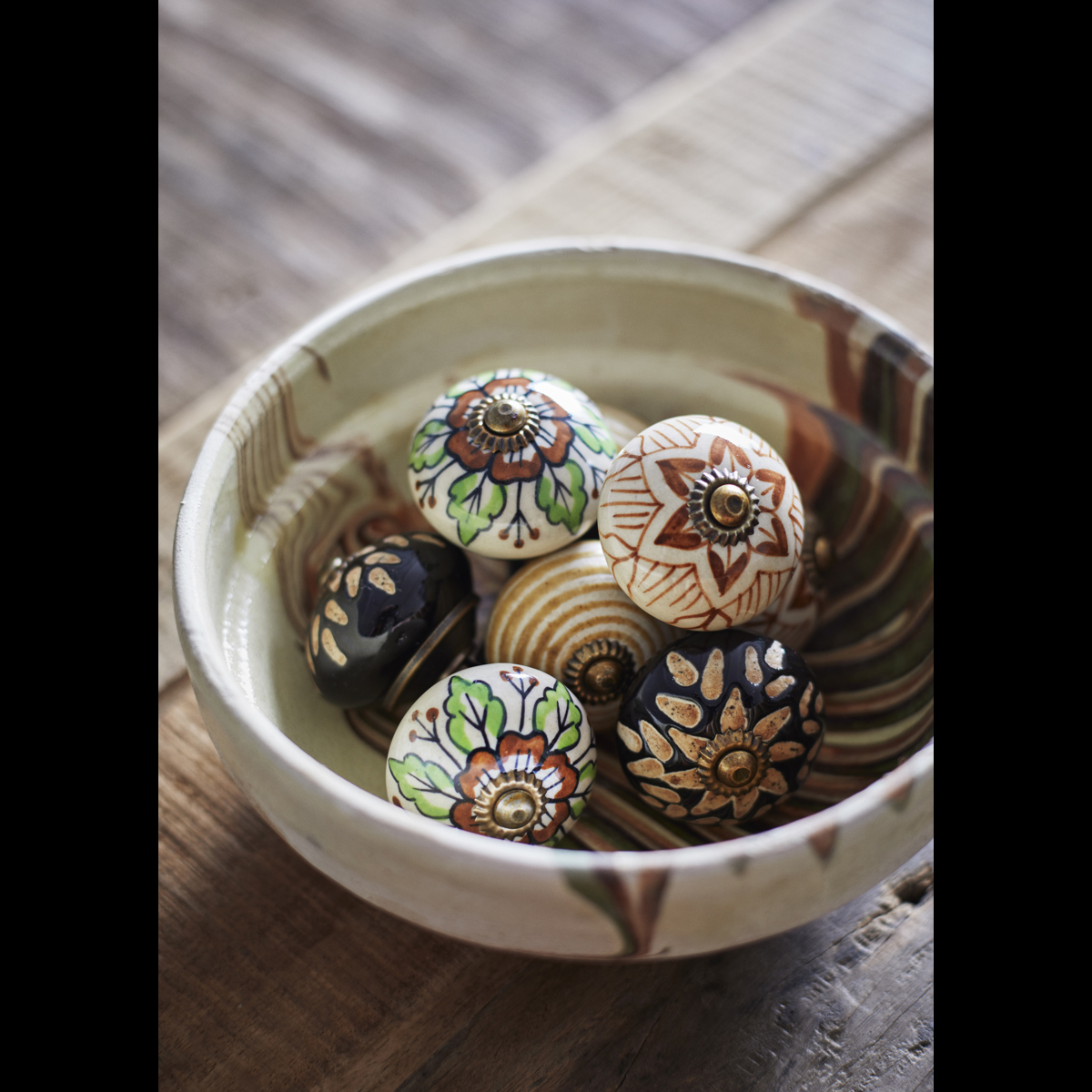 Hand painted earthenware bowl