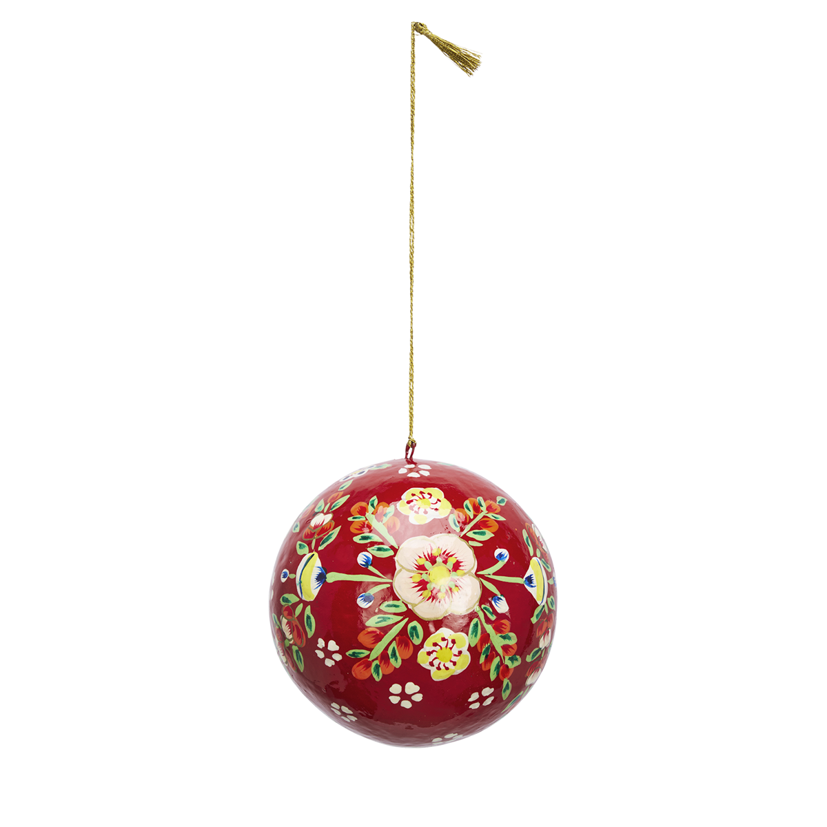 Handmade paper mache christmas ball