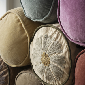 Velvet bolster cushion