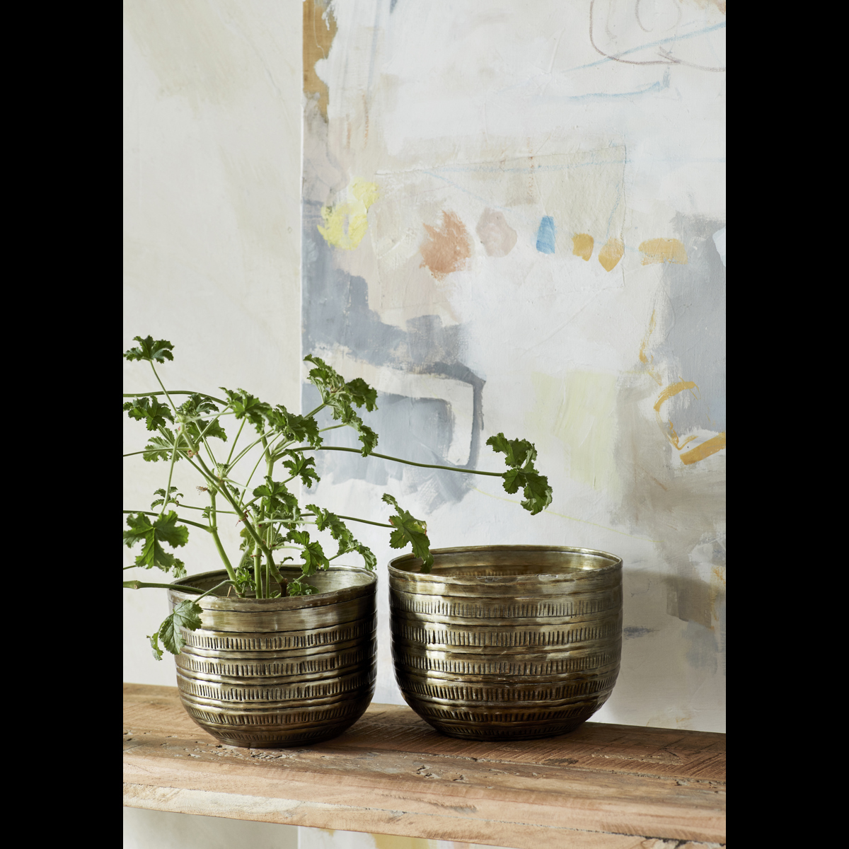 Recycled wooden console table