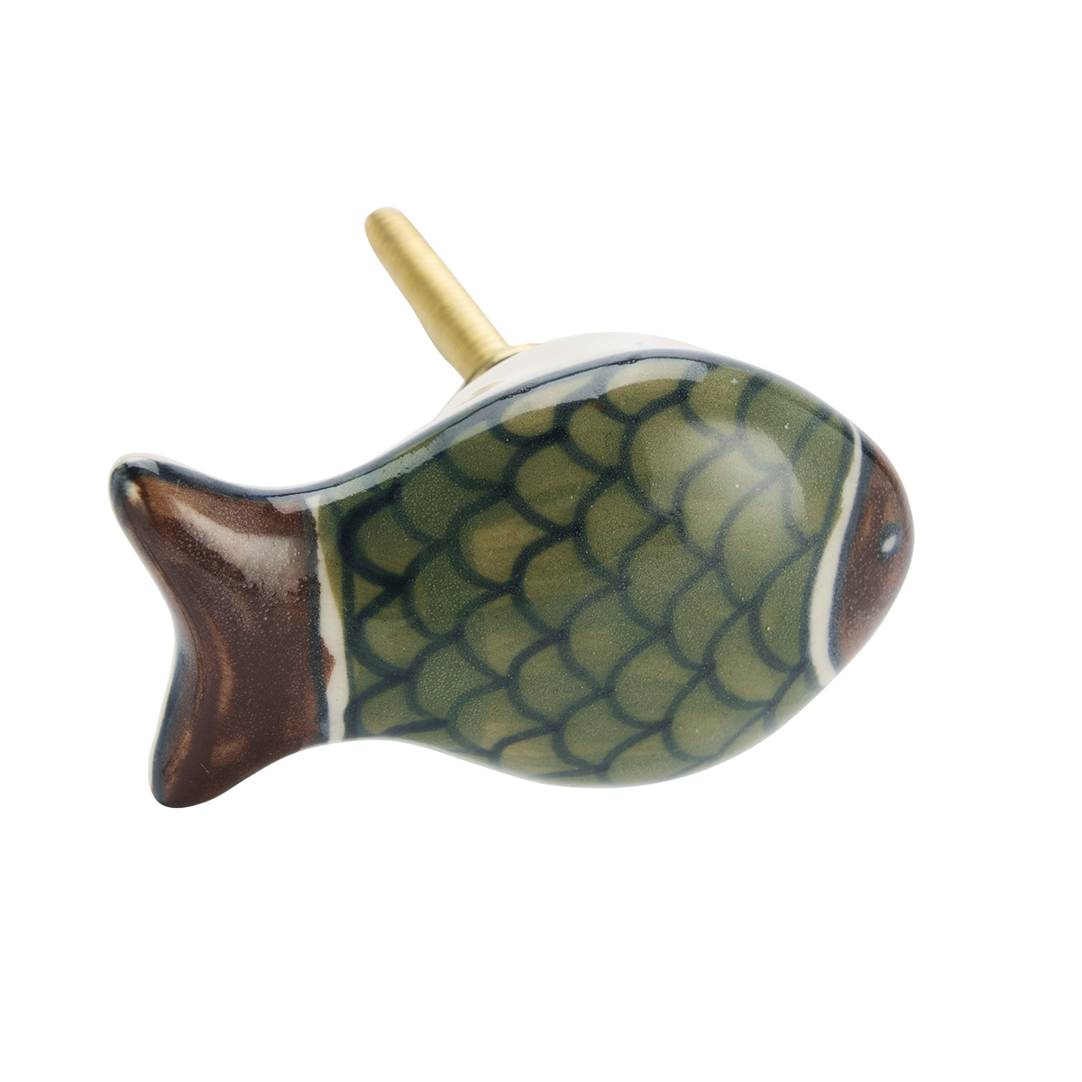 Hand-painted stoneware doorknob