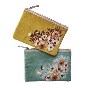 Embroidered velvet ipad sleeve