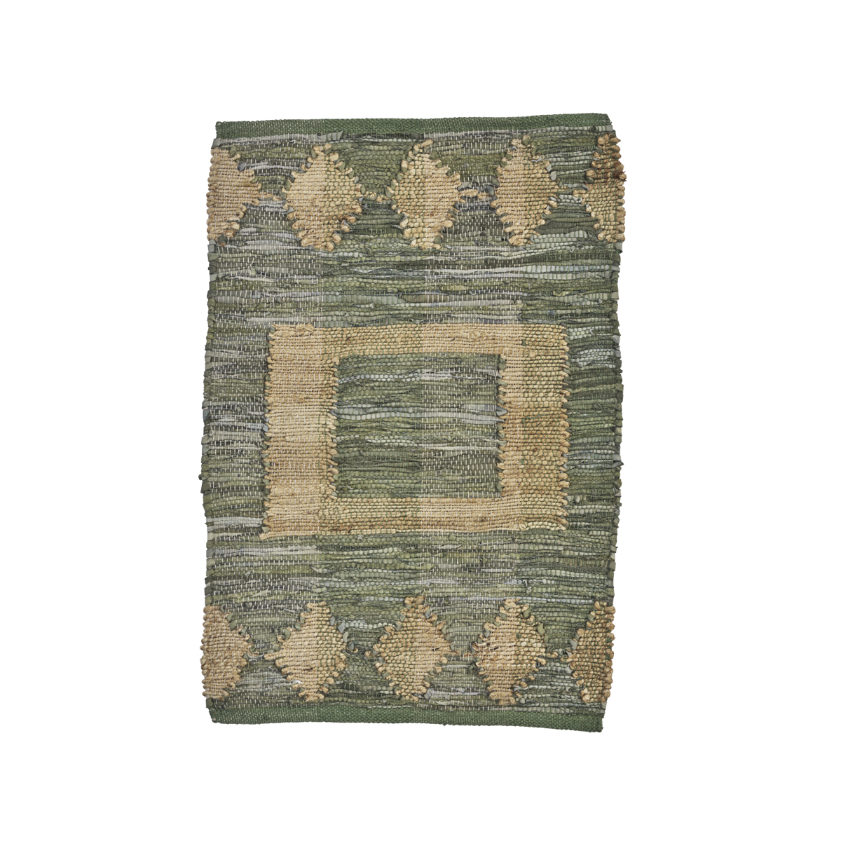 Leather doormat w/ jute
