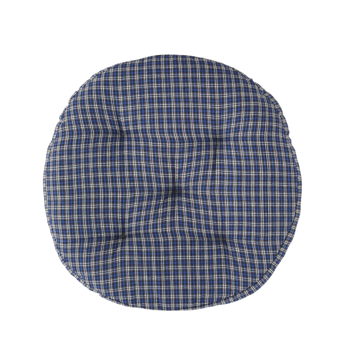 Round checked woven chair pad