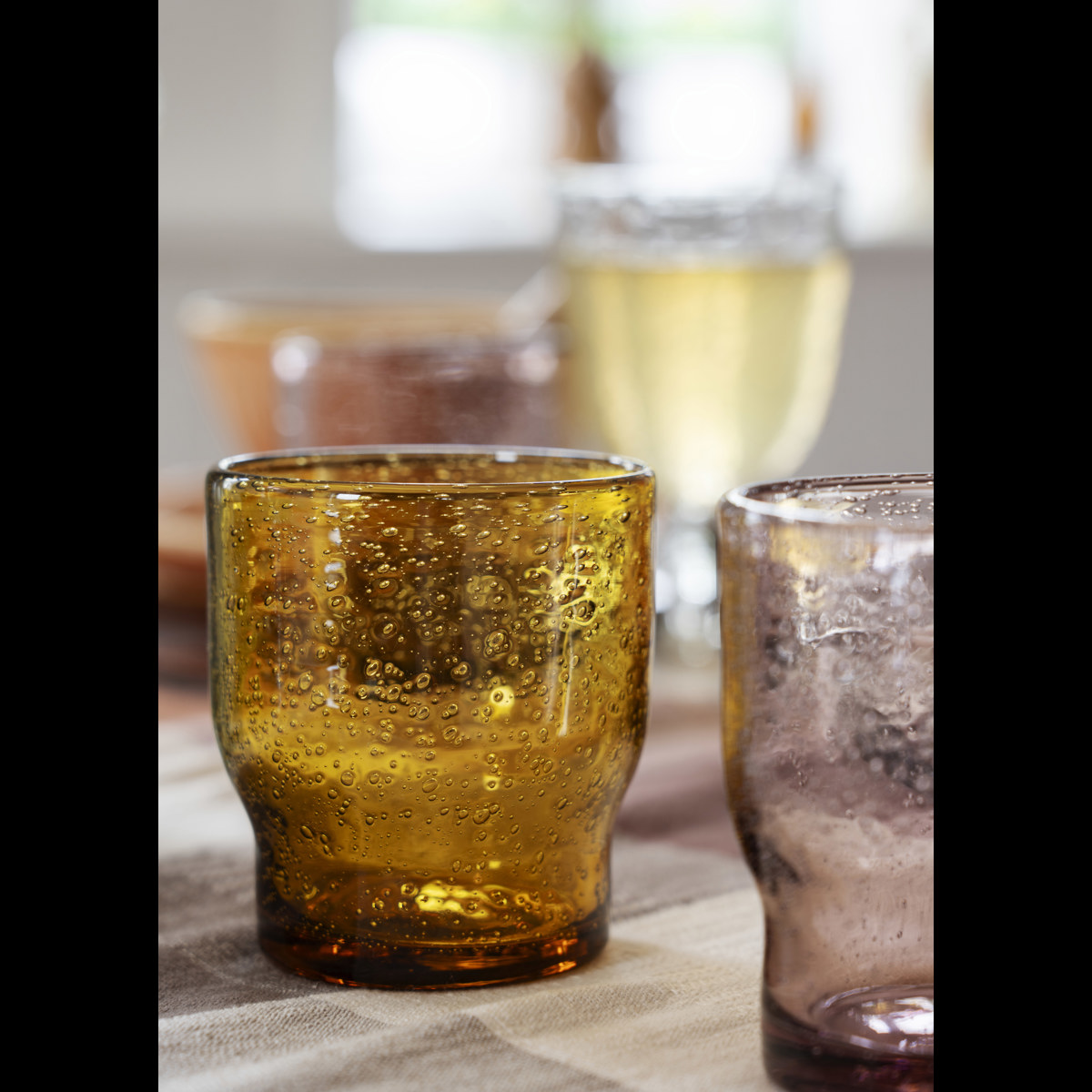 Coloured drinking glass