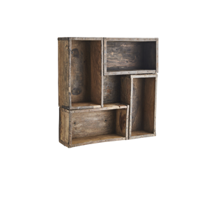 Upcycled wooden brick mould shelf