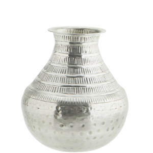 Hammered aluminum vase