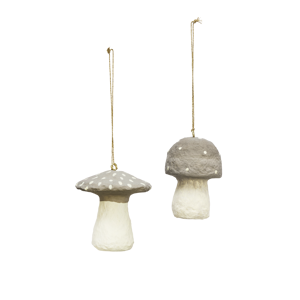 Handmade cotton mache mushrooms