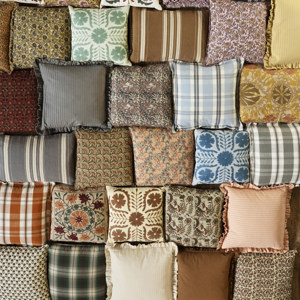 Checked cushion cover