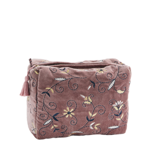 Embroidered velvet washbag