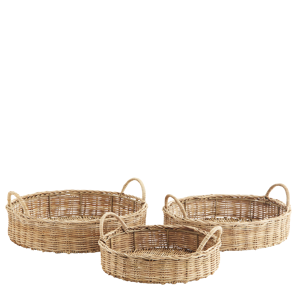Round rattan trays