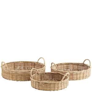 Round rattan trays