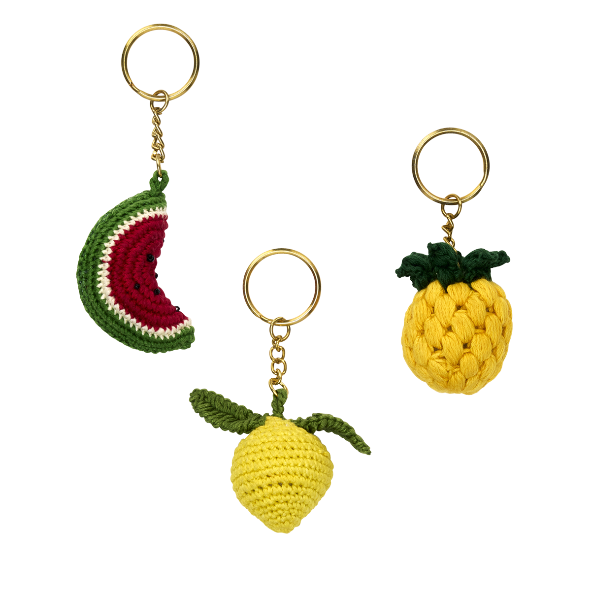 Hand crocheted fruit charms