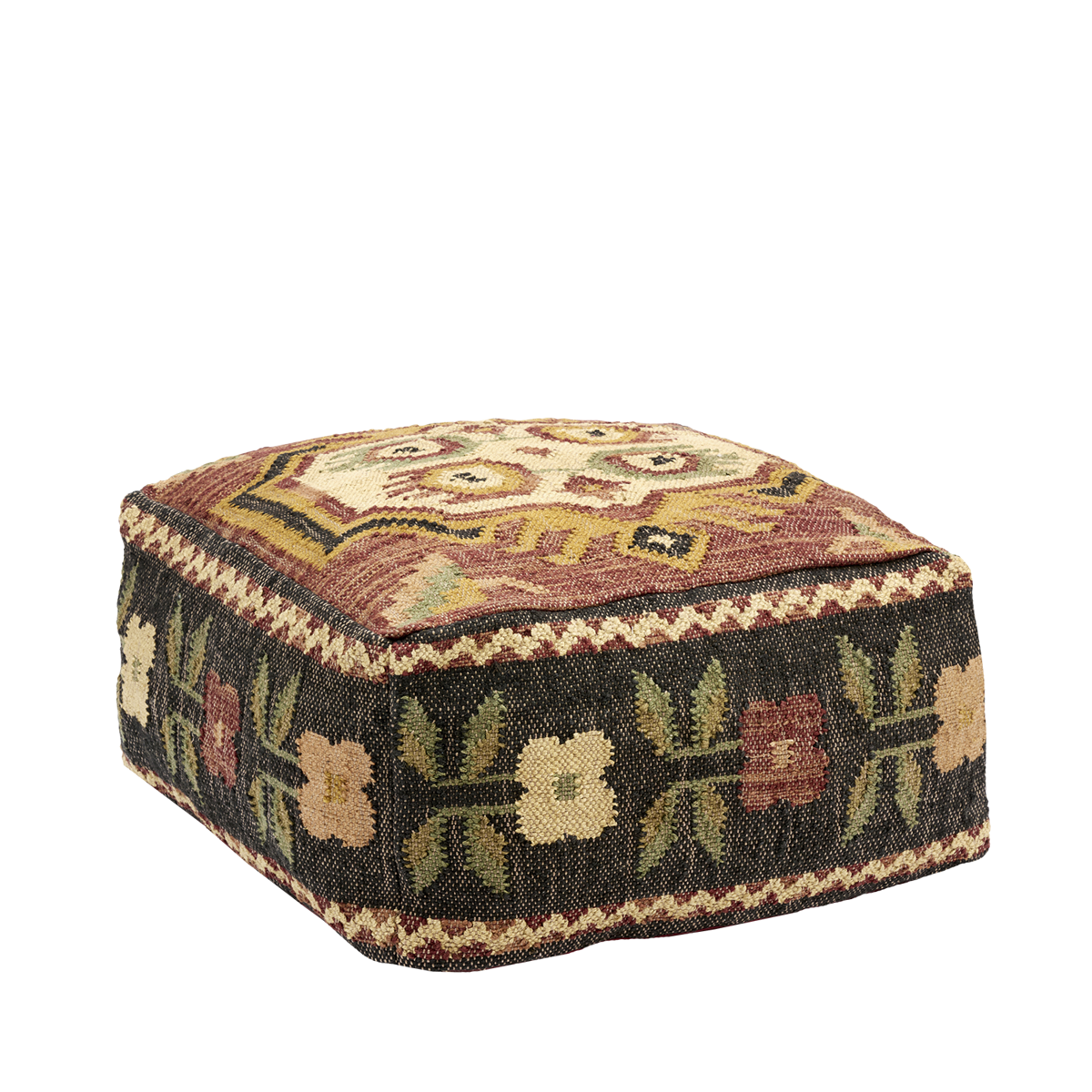 Handwoven jute pouf