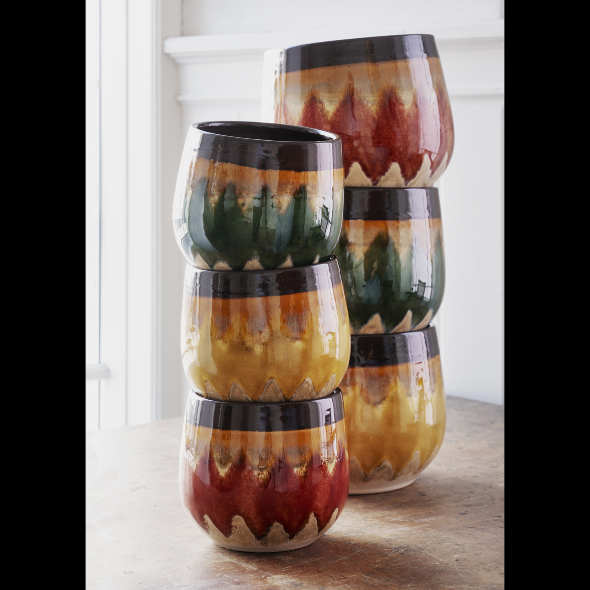 Stoneware flower pots