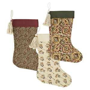 Printed christmas stocking w/ tassel