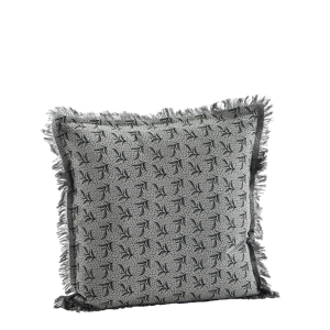 Printed cushion cover w/ fringes