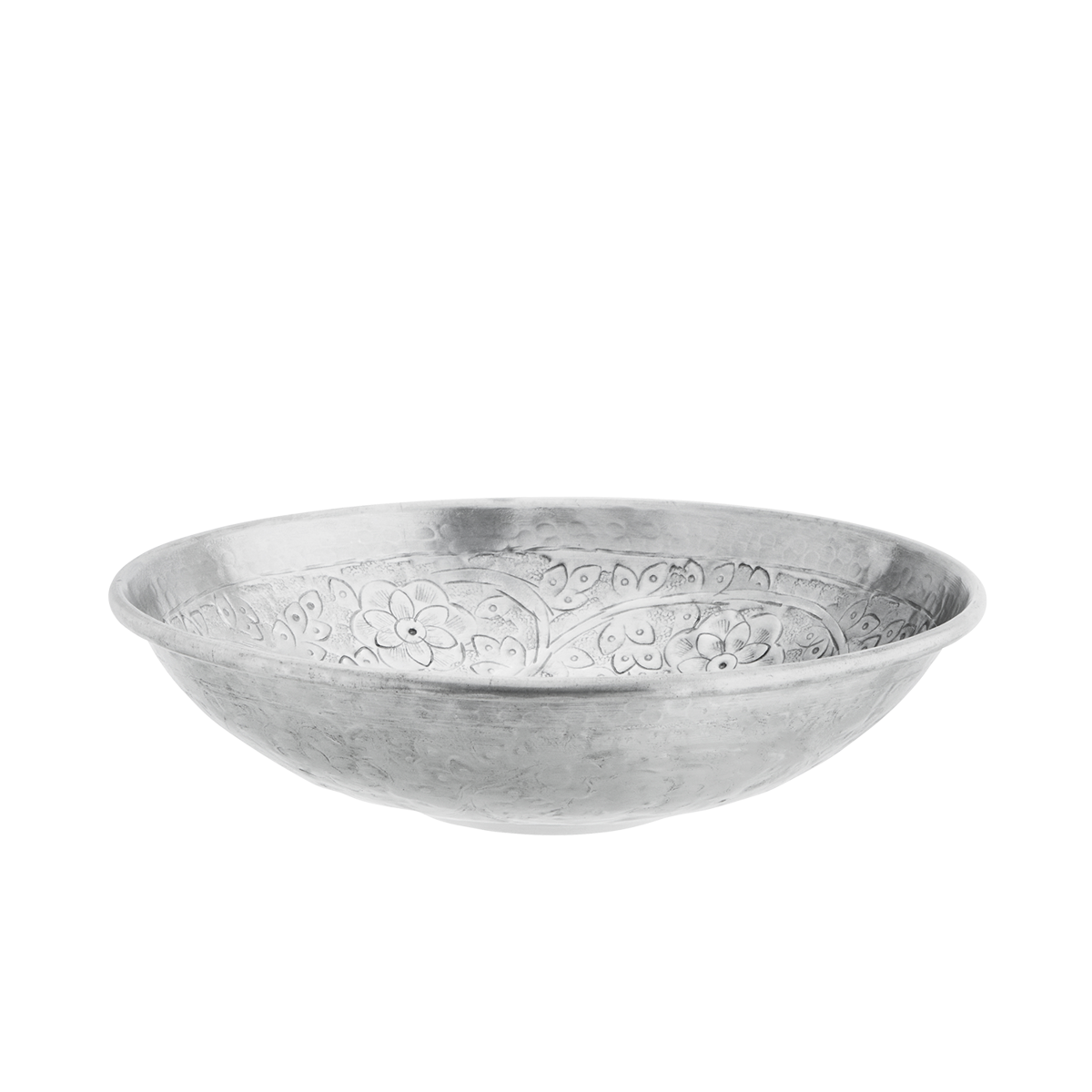 Hand hammered aluminium bowl