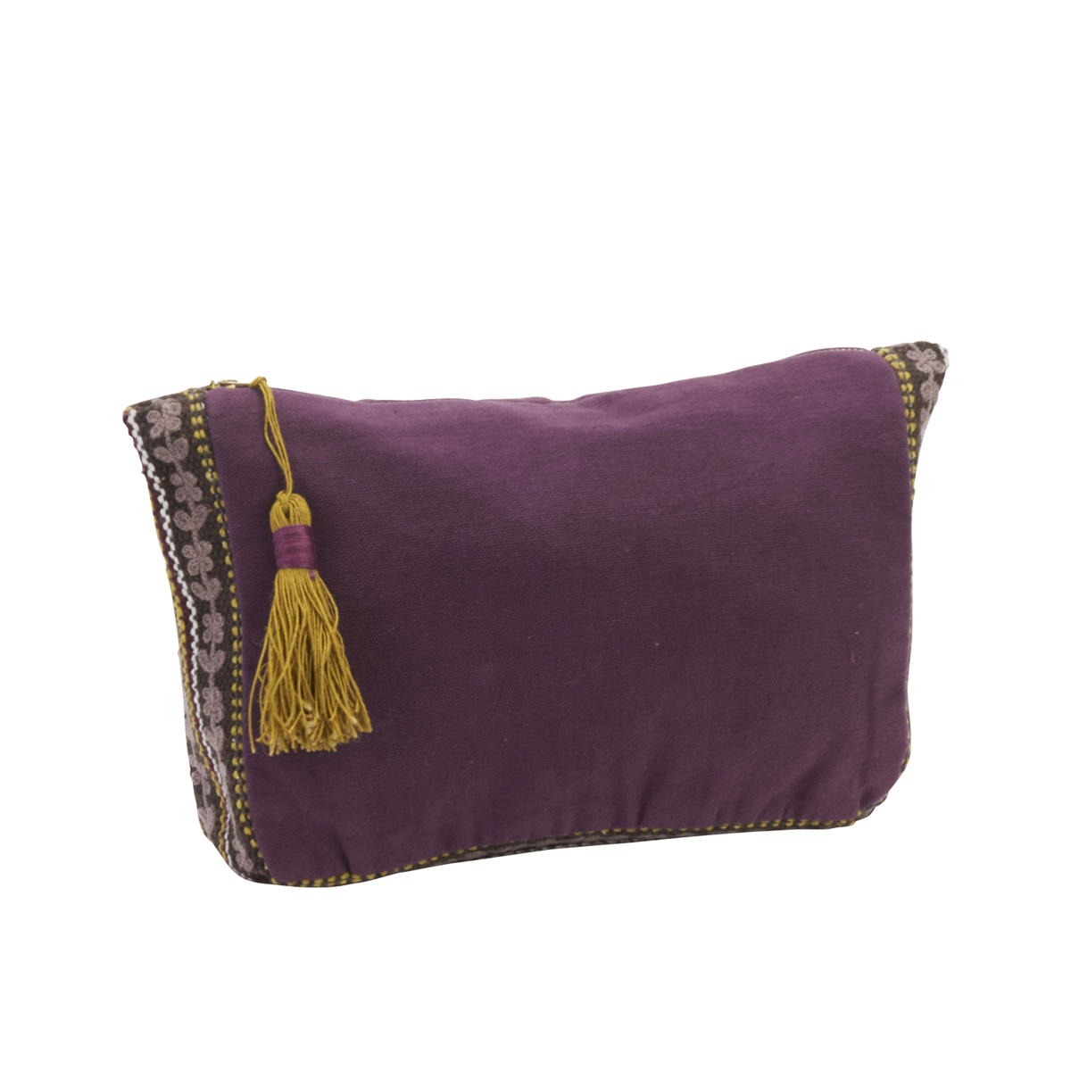Cotton pouch w/ embroidery