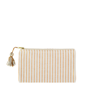 Striped cotton pouch