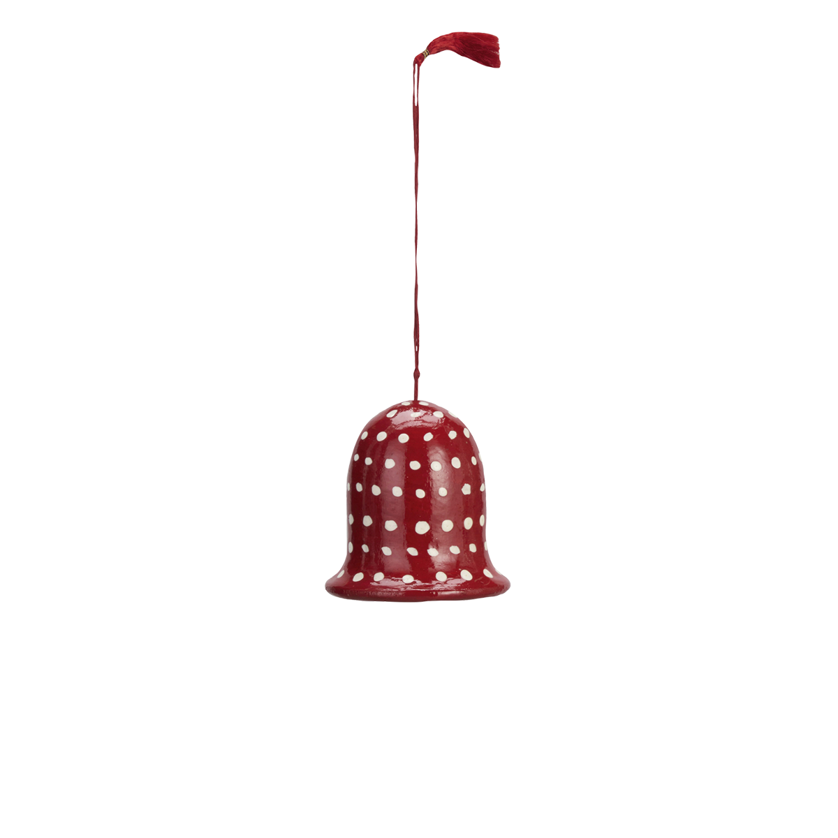 Handmade paper mache christmas bell