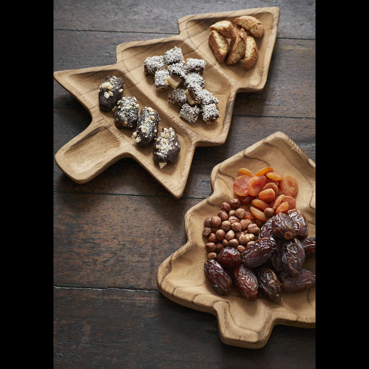 Wooden christmas tree tray