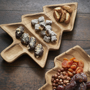 Wooden christmas tree tray