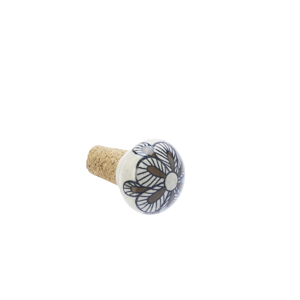 Hand-painted stoneware bottle stopper