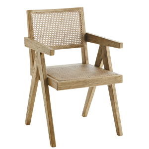 Wooden chair w/ rattan