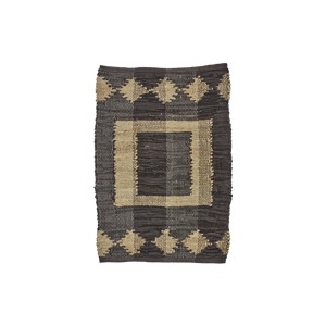 Leather doormat w/ jute
