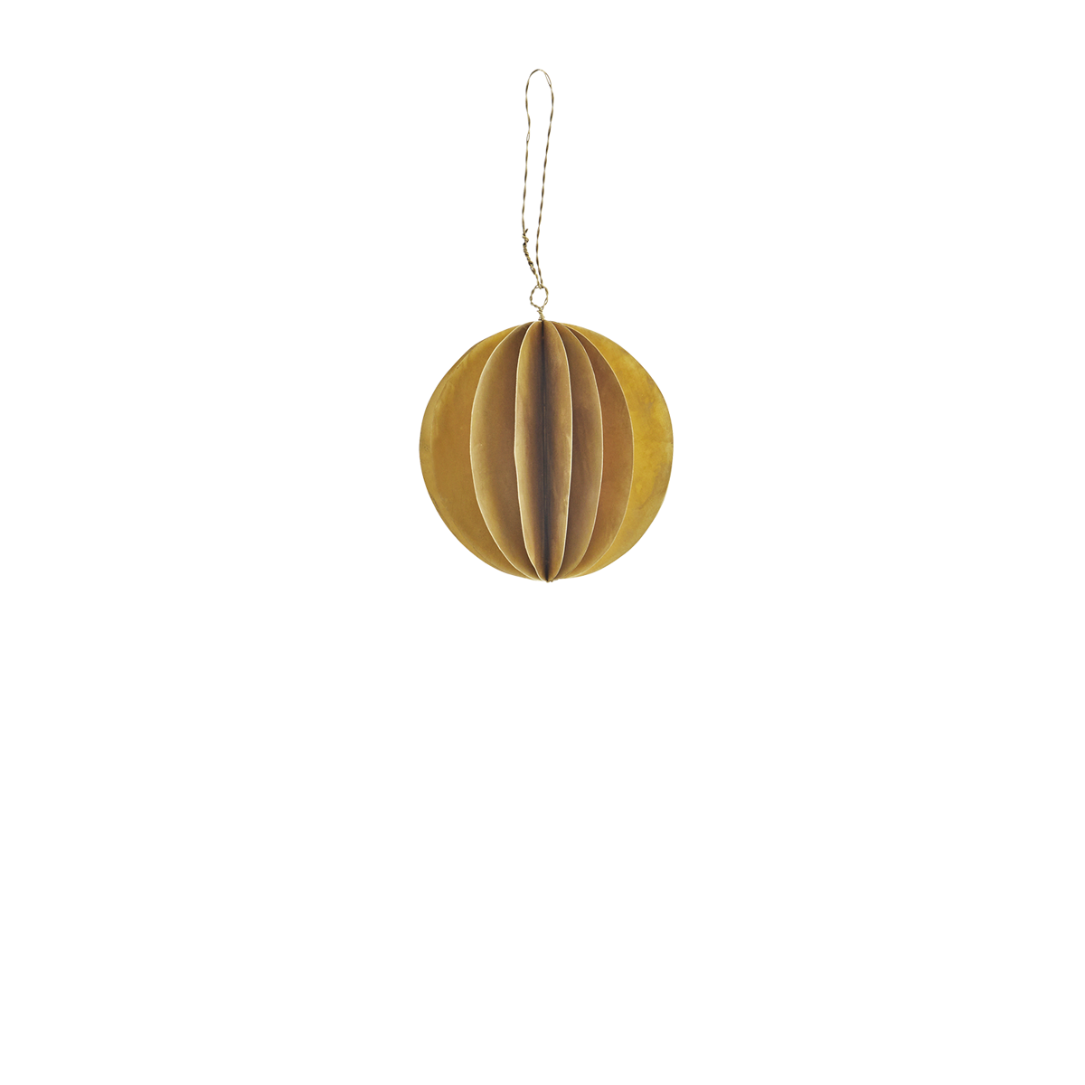 Hanging brass christmas ball