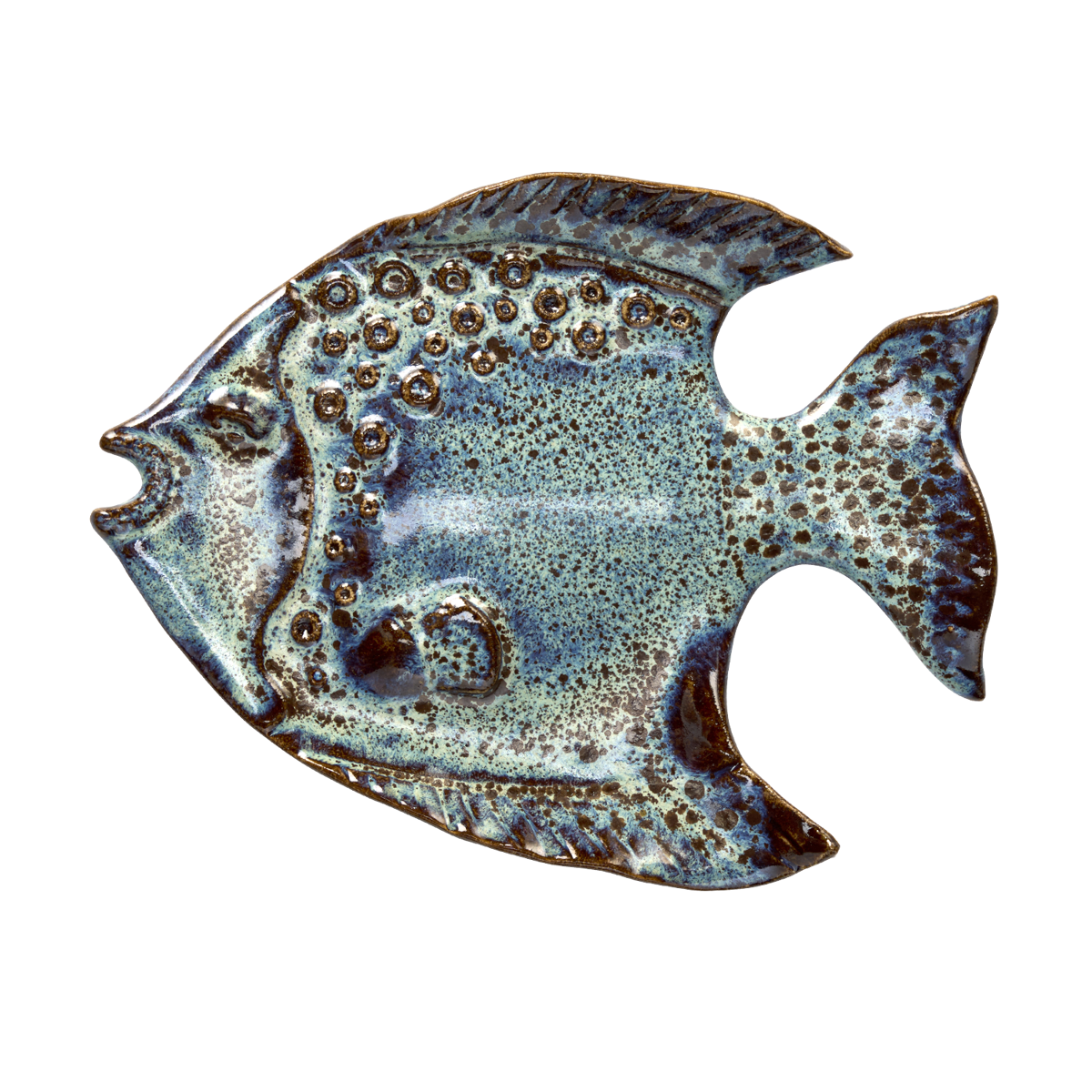 Wall-mounted stoneware fish