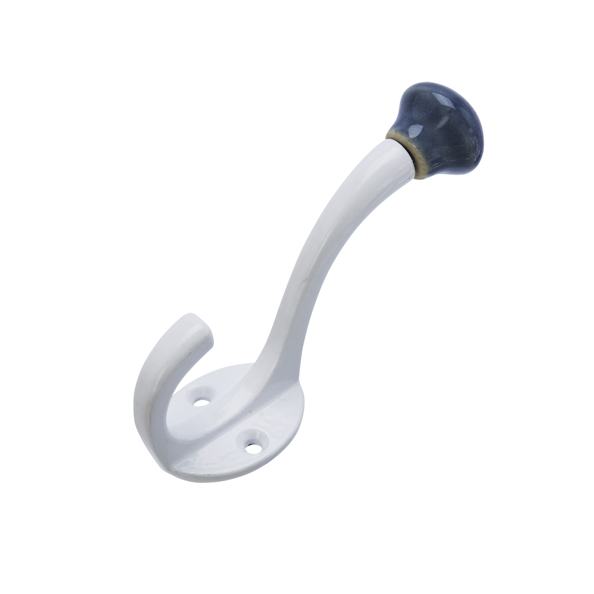 Iron hook w/ stoneware knob