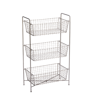 Iron rack w/ baskets