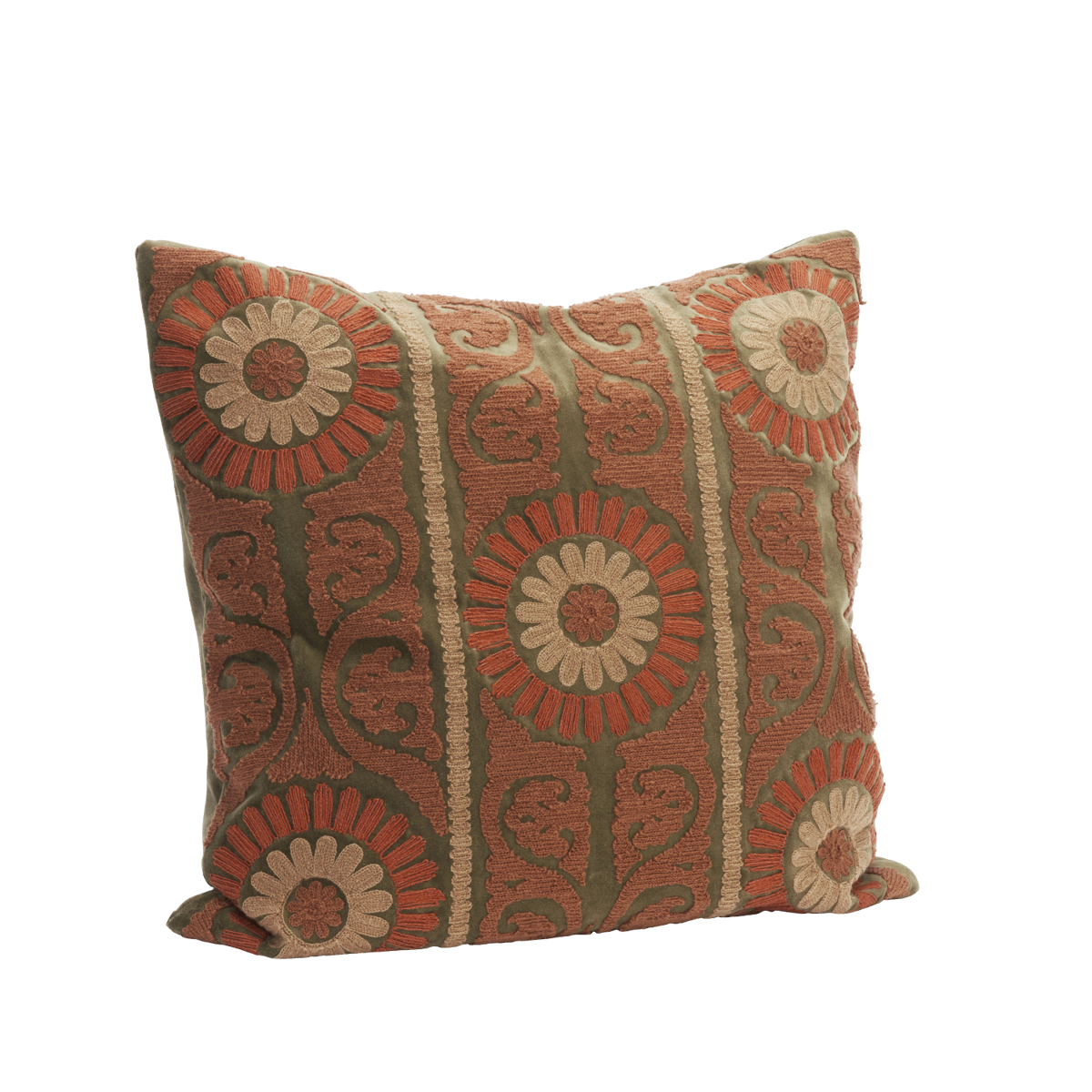 Suzani embroidered velvet cushion cover