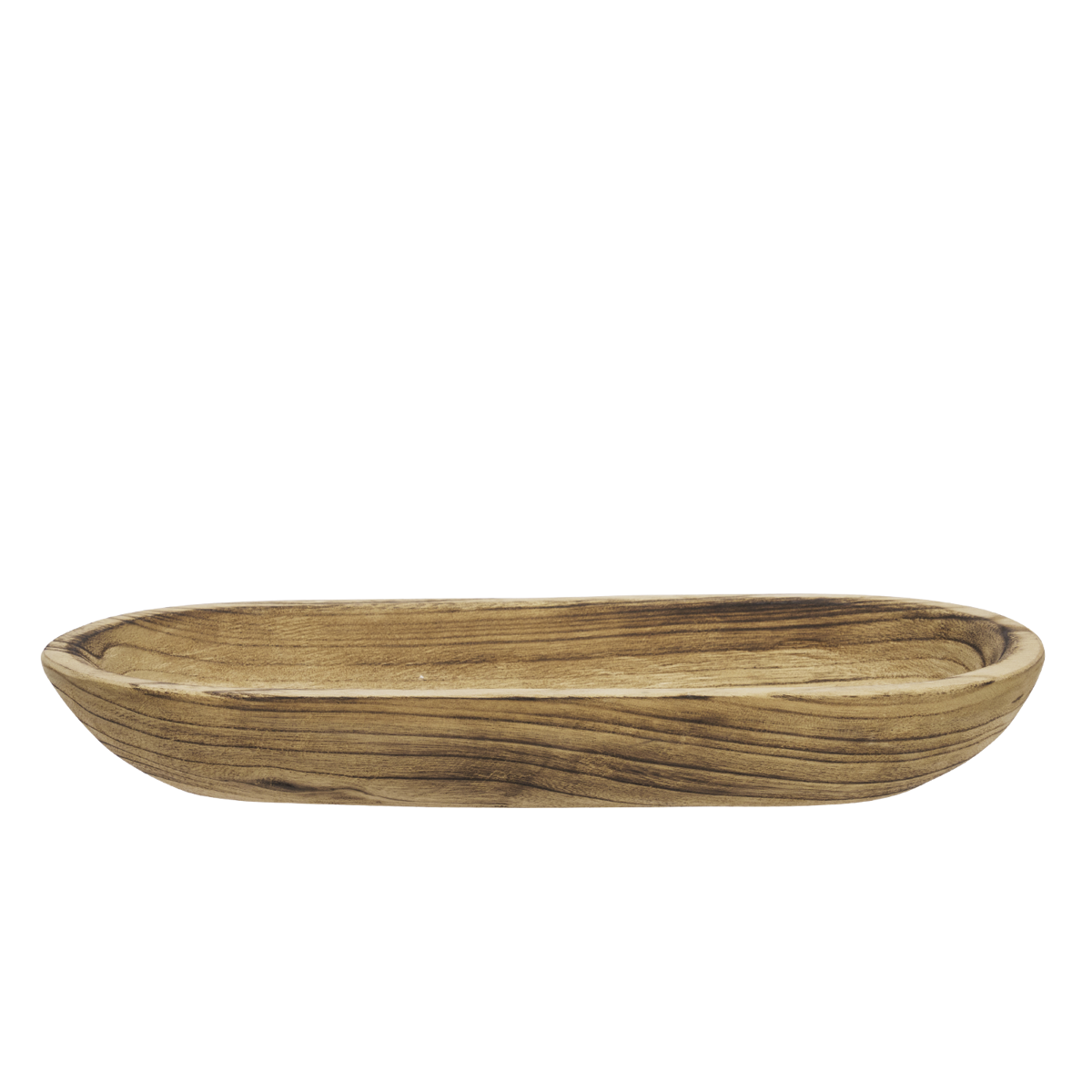 Oval wooden tray