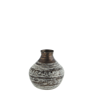 Hammered aluminum vase