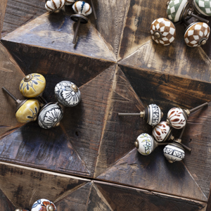 Hand-painted stoneware doorknob