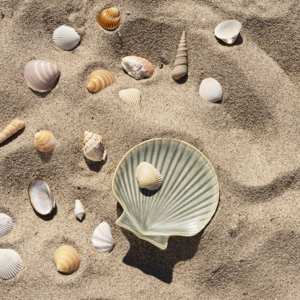 Stoneware seashell tray