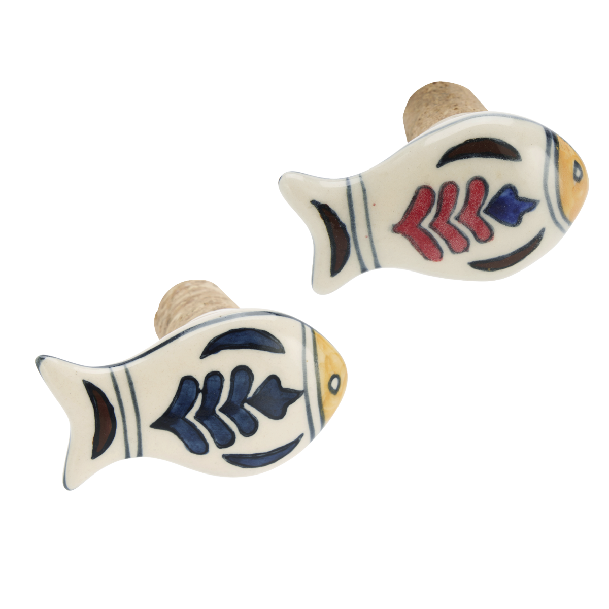 Hand-painted stoneware bottle stopper