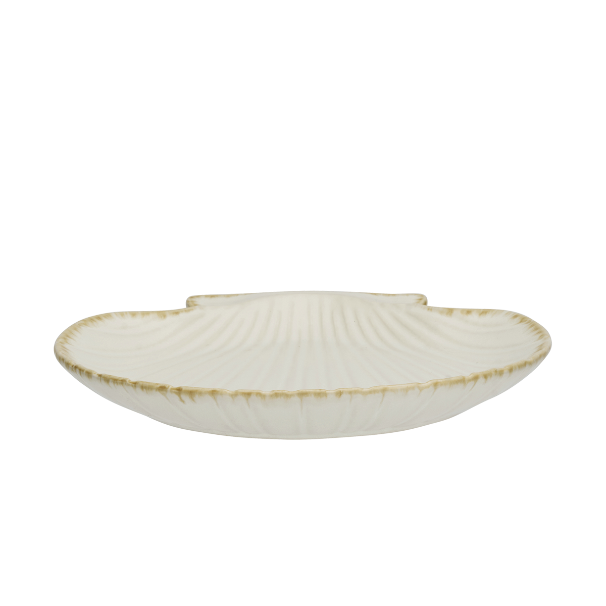Stoneware sea shell tray