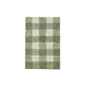 Checked tufted bath mat