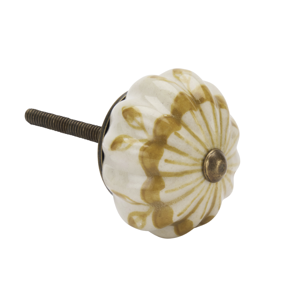 Hand-painted stoneware doorknob