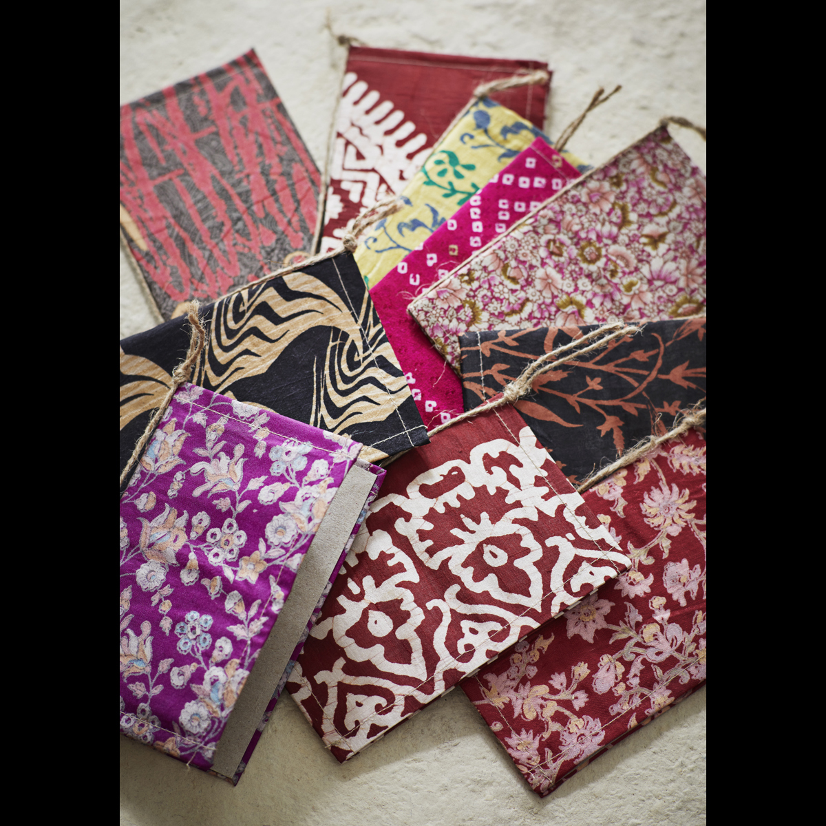 Upcycled sari greeting cards