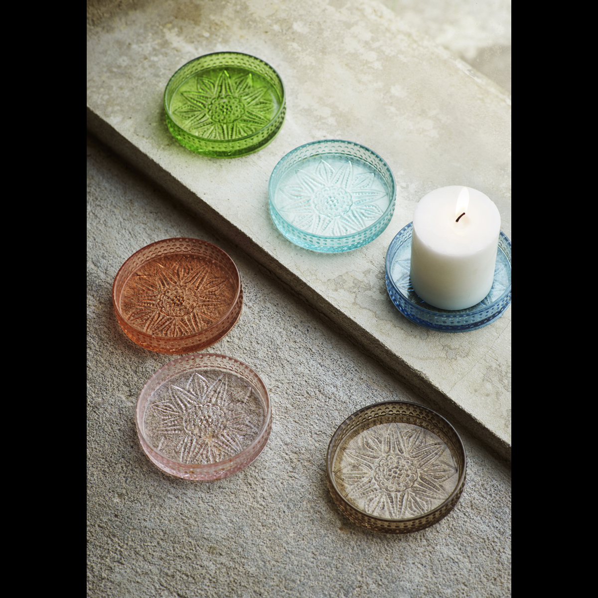 Coloured glass tray