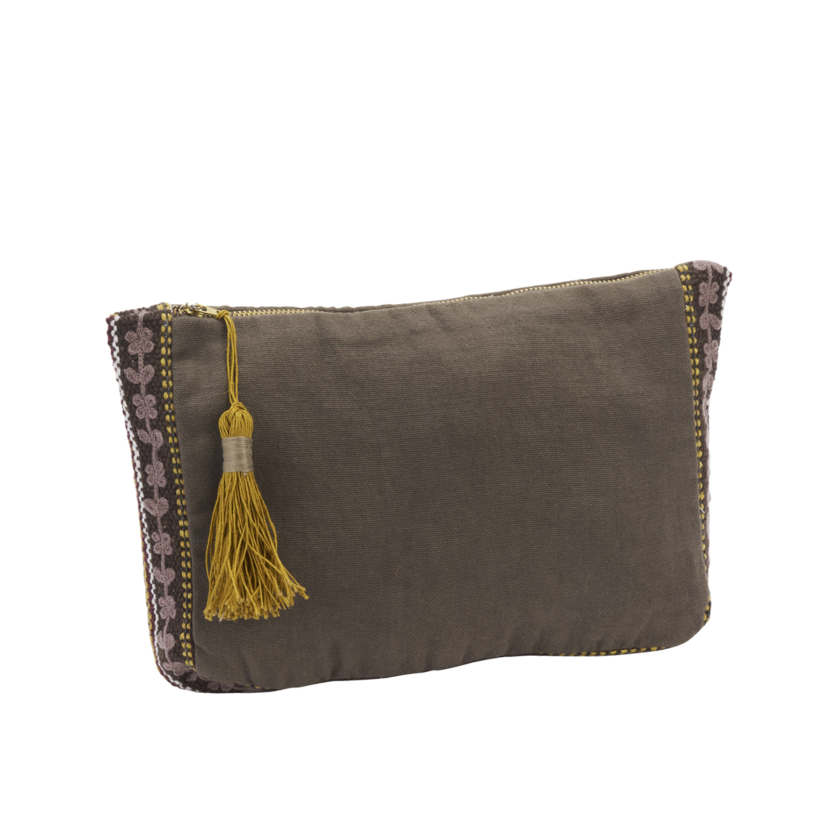 Cotton pouch w/ embroidery