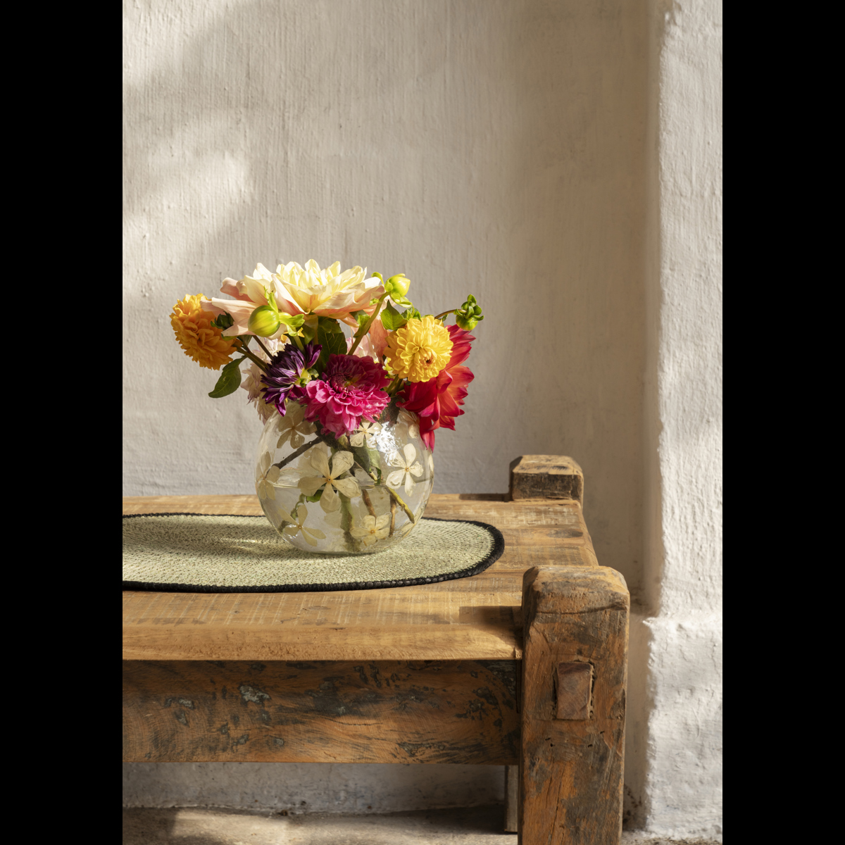 Recycled wooden bench