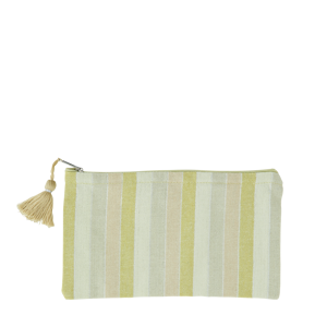 Striped cotton pouch